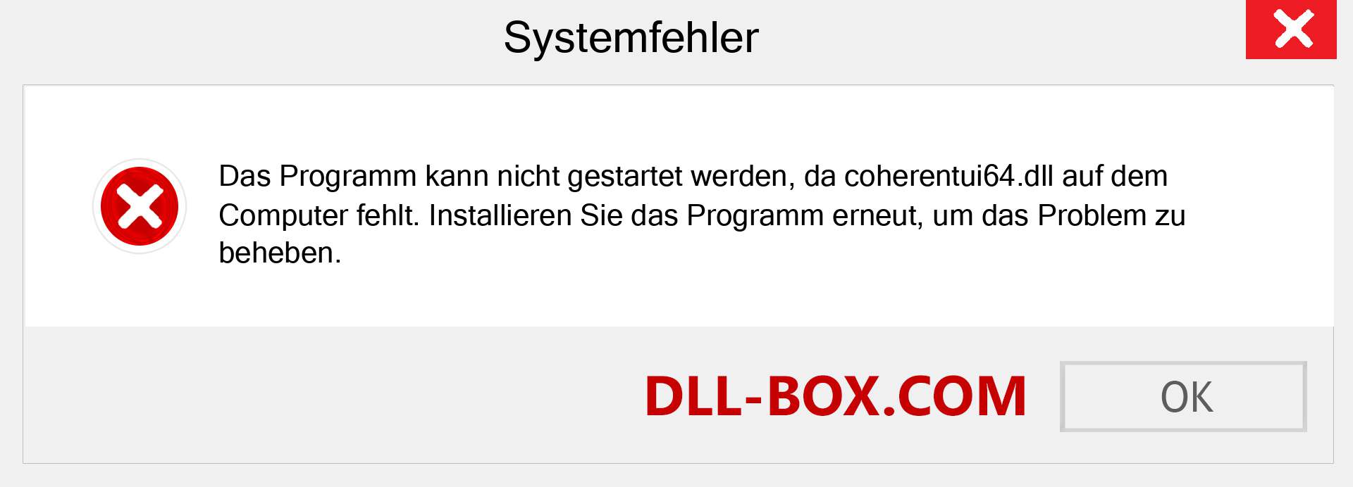 coherentui64.dll-Datei fehlt?. Download für Windows 7, 8, 10 - Fix coherentui64 dll Missing Error unter Windows, Fotos, Bildern