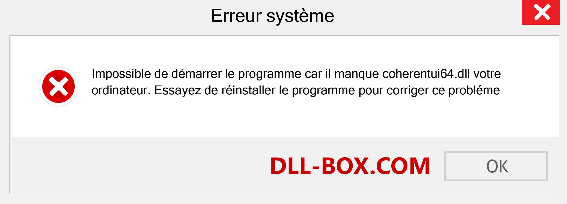 Le fichier coherentui64.dll est manquant ?. Télécharger pour Windows 7, 8, 10 - Correction de l'erreur manquante coherentui64 dll sur Windows, photos, images